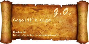 Gogolák Olga névjegykártya
